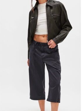 Free People- Connie Crop Pants- Black-size 12, NWT